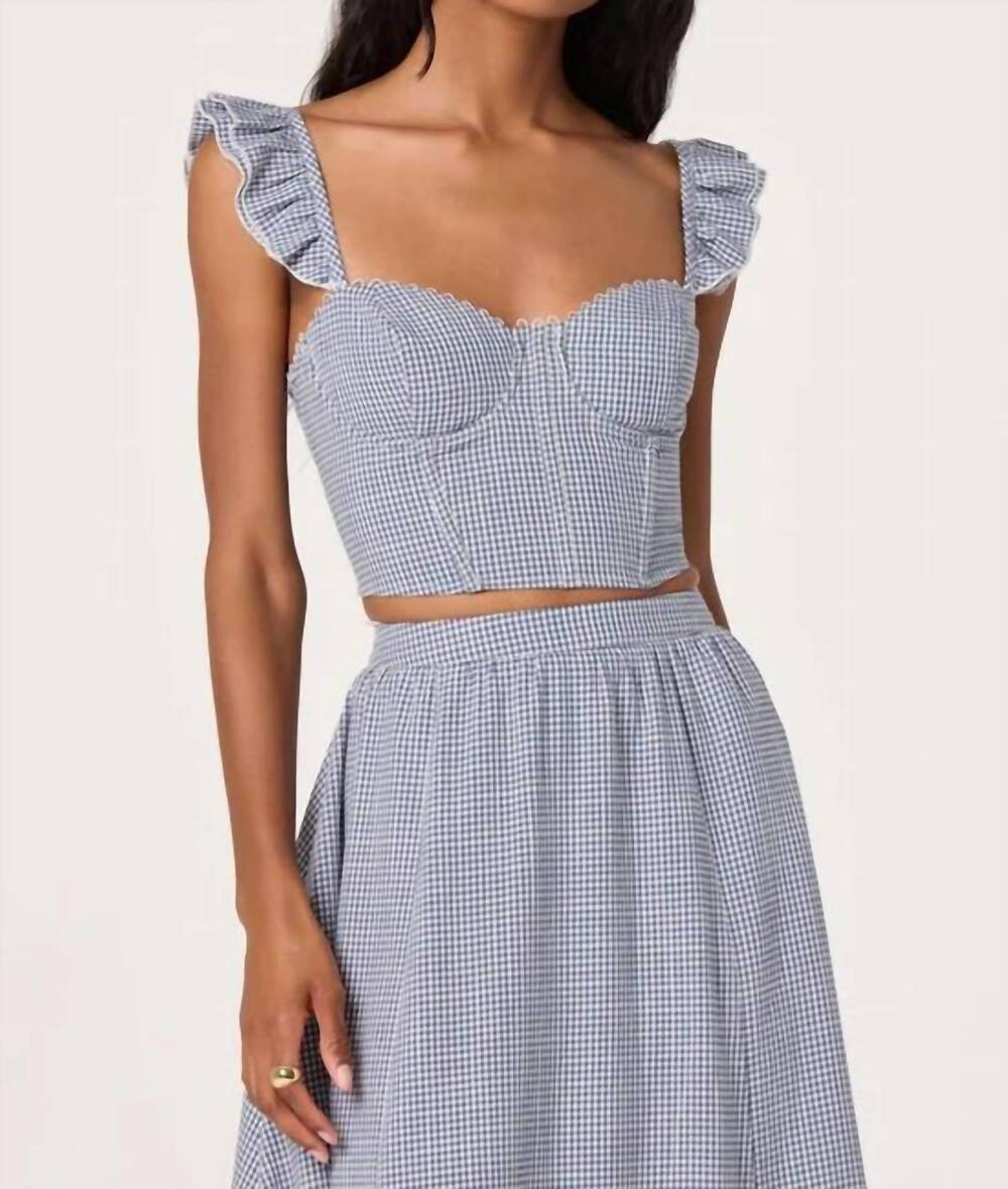 NEW ASTR wedelia corset-lace bustier top in blue